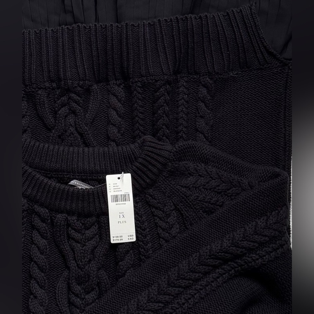 NWT Size 1X- Anthro The Delphine Cotton Sweater Twofer Mini Dress (NWT US$ 158) - Picture 11 of 16